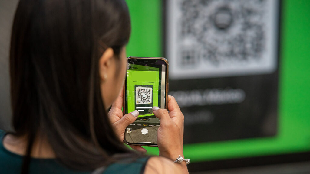 scanning a QR code